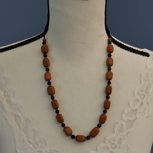 HANDMADE Matte Red Jasper Beaded Necklace - Picture 1 of 7